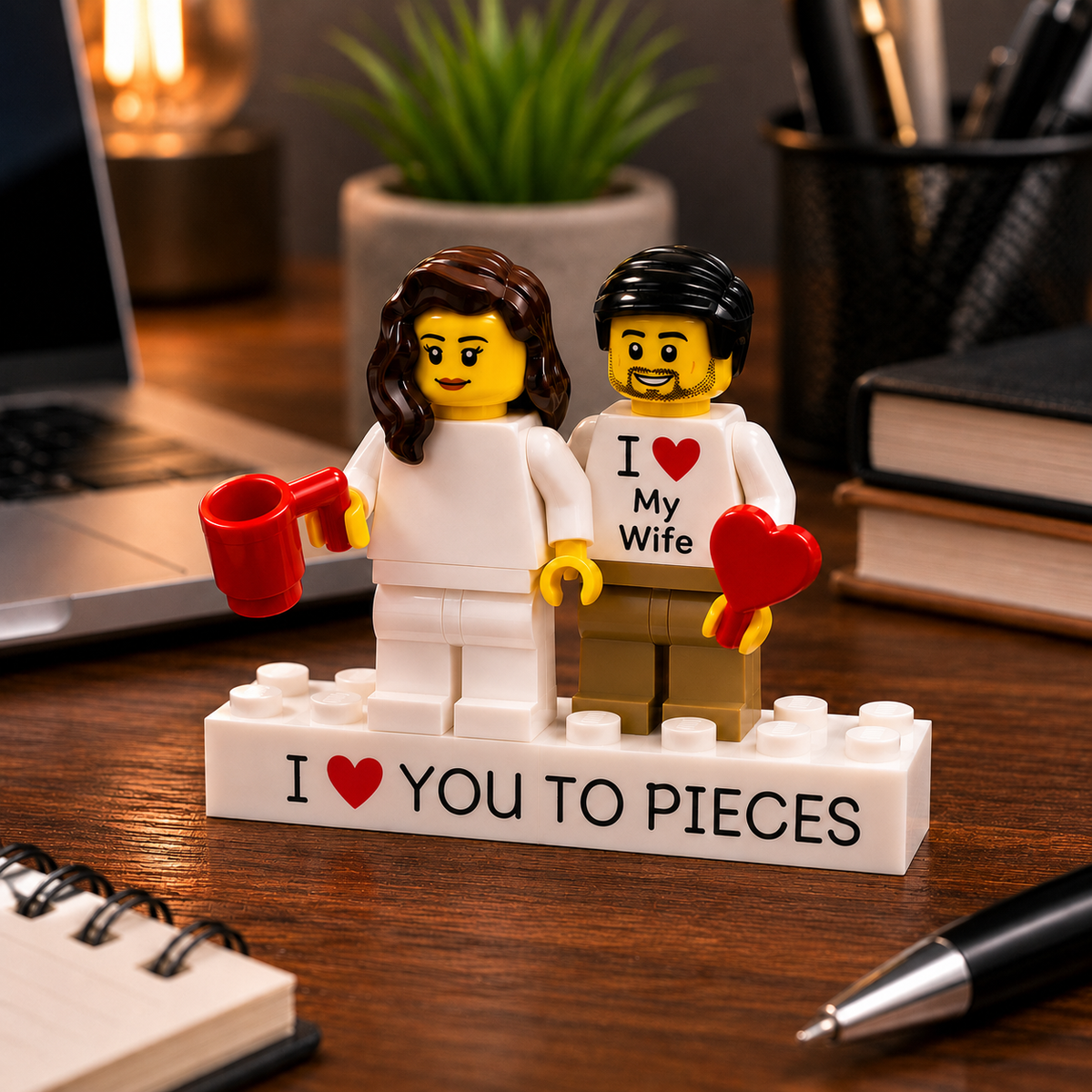 Couples Personalised Brick Minifig Couple Gift: Custom Romantic Keepsake for Partners
