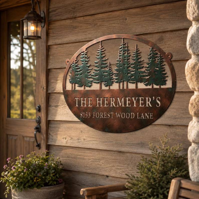 Custom Metal Address Sign, Personalized Family Name Plaque, Pine Tree Outdoor Wall Decor For Cabin 8825d899-098b-4cb6-a60f-dbad2bcc0ee3-fhgre-1-.jpg