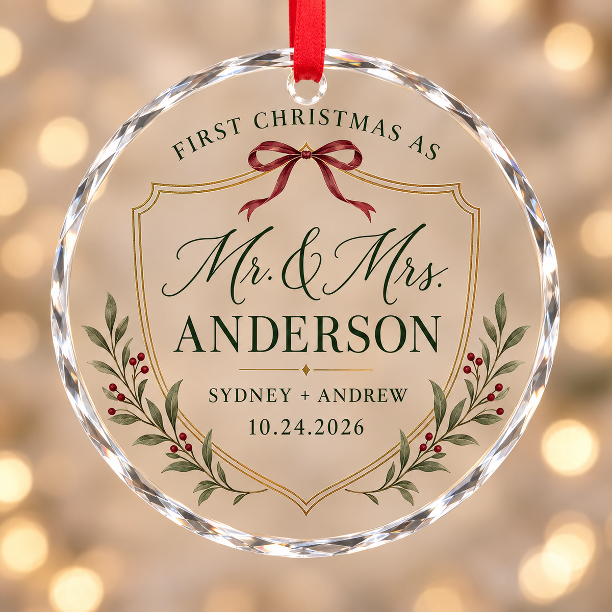 Personalized First Christmas as Mr. & Mrs. Crystal Ornament – Botanical Crest with Custom Last Name, Couple Names & Wedding Date 882773dd-c7cf-4d15-9d19-7283907d9be3-Image-Sep-28-2026-05_18_19-PM.png