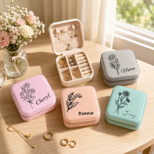 Personalized travel jewelry box, small square earring organizer, bridesmaid gifts box for sister, friend 882e1b84-d84d-42ec-afb9-dc1df9f19510-banner-1.png