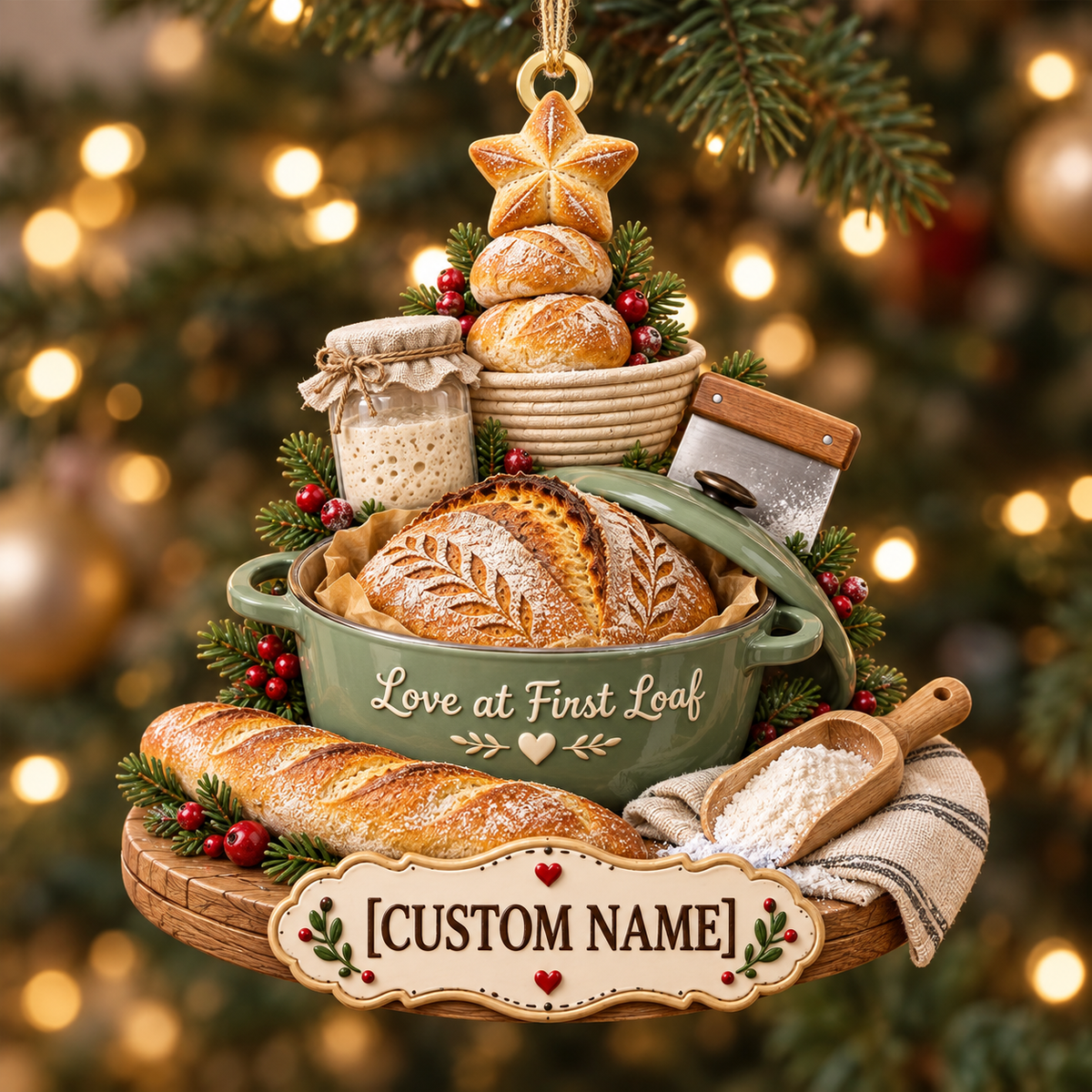 Personalized Sourdough Bread Christmas Ornament – “Love at First Loaf” with Custom Name, Gift for Bread Bakers 883bb3a3-ca4c-441a-a9c1-ea9a5c7aa3aa-Image-Sep-29-2026-02_29_31-PM.png