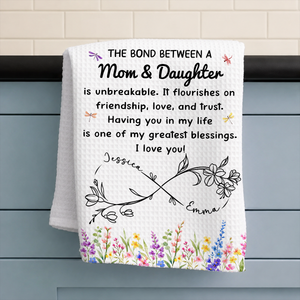 Mom and Daughter Unbreakable Bond - Personalized Name Waffle Weave Kitchen Towel, Housewarming Gift 884c5402-8a6a-476f-ab73-29a22715c897-3-37-.png