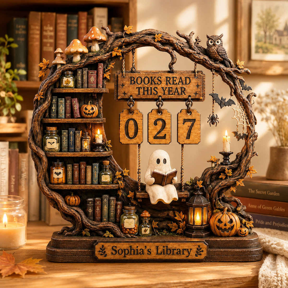 Personalized Whimsical Ghost Reading Tracker | Wooden Book Counter, Enchanted Library Decor 884cfee5-4c6d-4f79-ada4-ffe1e05869bd-5e21c7c1-6f67-4a93-baa9-18f72cdde2a1.png
