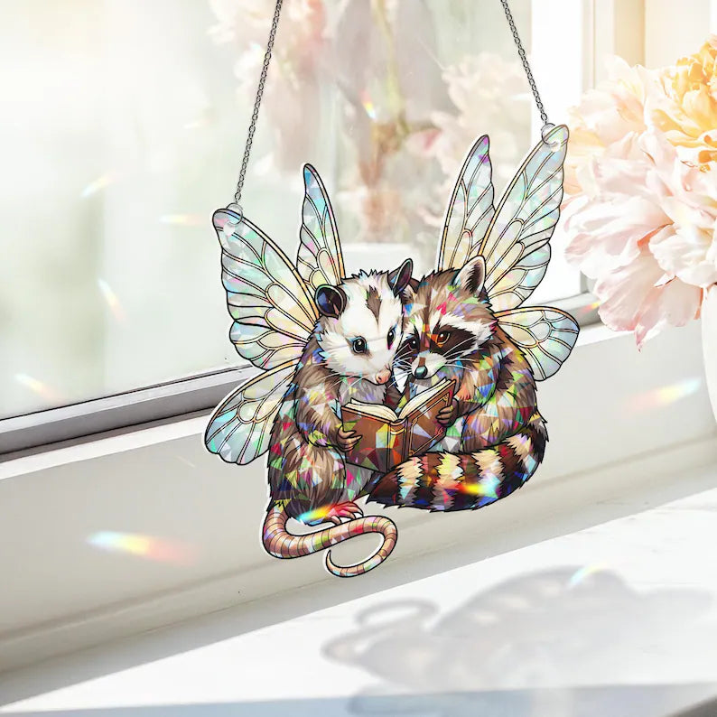 Fairy Possum & Raccoon Hanging: Holographic Acrylic Window Decor 886e4839-1110-4f7e-939c-a357b31f3418-gffg.webp