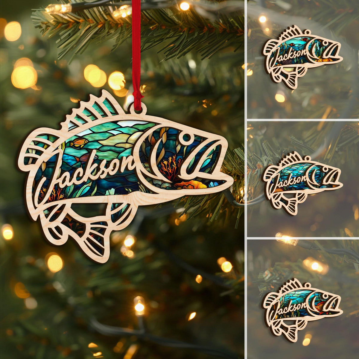 Personalized Fishing Layered Wood Ornament, Custom Fishing Christmas Tree Ornament, Bass Fish Ornament, Xmas Gift for Dad, Husband,Fisherman 88710266-e216-425a-a1dd-3980bc45d148-3.jpg