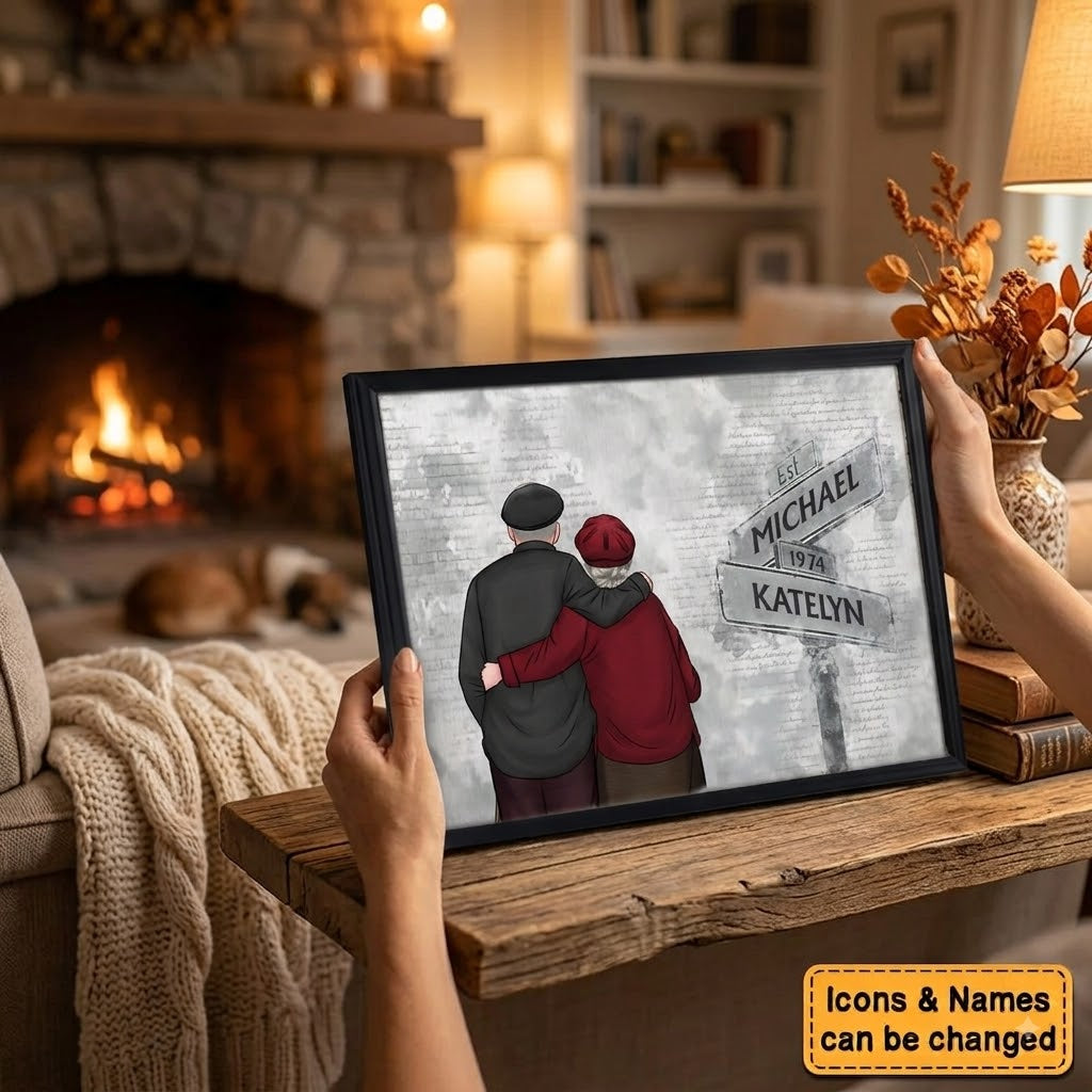 Personalized Gift For Couple Street Sign Poster