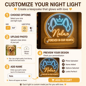 Pet Memorial Neon Night Light — Forever In Our Hearts (Name) - Personalized Acrylic Night Light 8889af02-9e6a-4e76-ad5b-4ab4e1f86cd6.jpg
