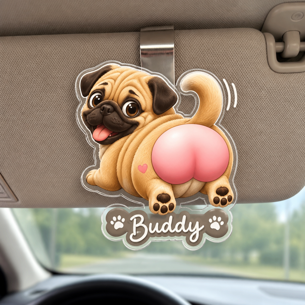 Custom Dog Cartoon Visor Clip – Pet Portrait + Name - Personalized Car Visor Clip 88905685-fd2a-4726-ac17-b7dea8b84ff8.png