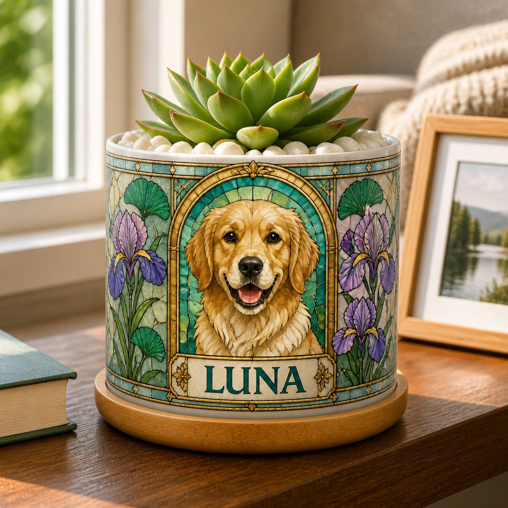 Custom Stained‑Glass Pet Portrait Planter with Name - Personalized Mini Glass Plant Pot 889855cd-08bc-4c0a-8a6e-0a1c7d6029b7.jpg
