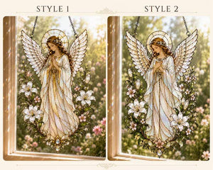 Angel window hanging, white winged prayer suncatcher with lilies, stained glass style floral decor 88a7f241-66c3-4cea-aa98-3b652200e664-hjjhjk-3-.jpg