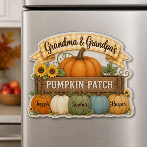 Grandma & Grandpa's Pumpkin Patch Custom Name Fridge Magnet - Personalized Custom Shape Fridge Magnet 88b2c8fe-47e0-42d1-849f-2a1eeeda22c8.png
