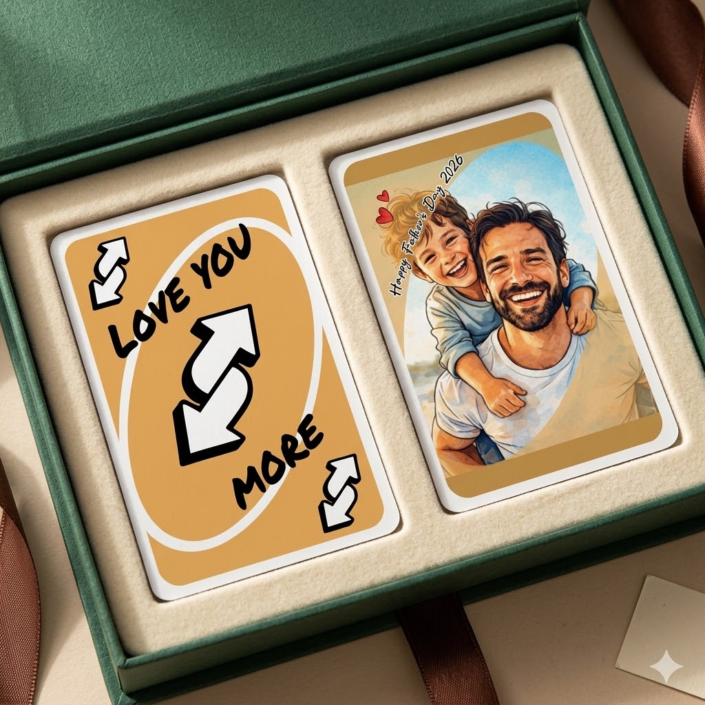 Custom UNO reverse Card for Dad, Love You More Metal Wallet Card