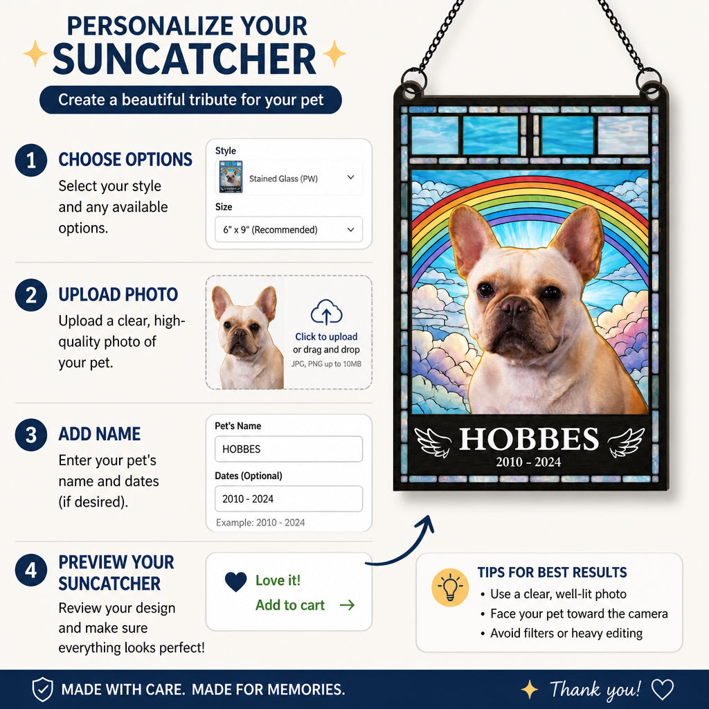 Rainbow Bridge Pet Memorial Photo Suncatcher – Upload Your Pet - Personalized Rectangle Stained Glass Suncatcher (PW) 88db5e1a-e86c-48b1-9b23-4037b2f16334.jpg