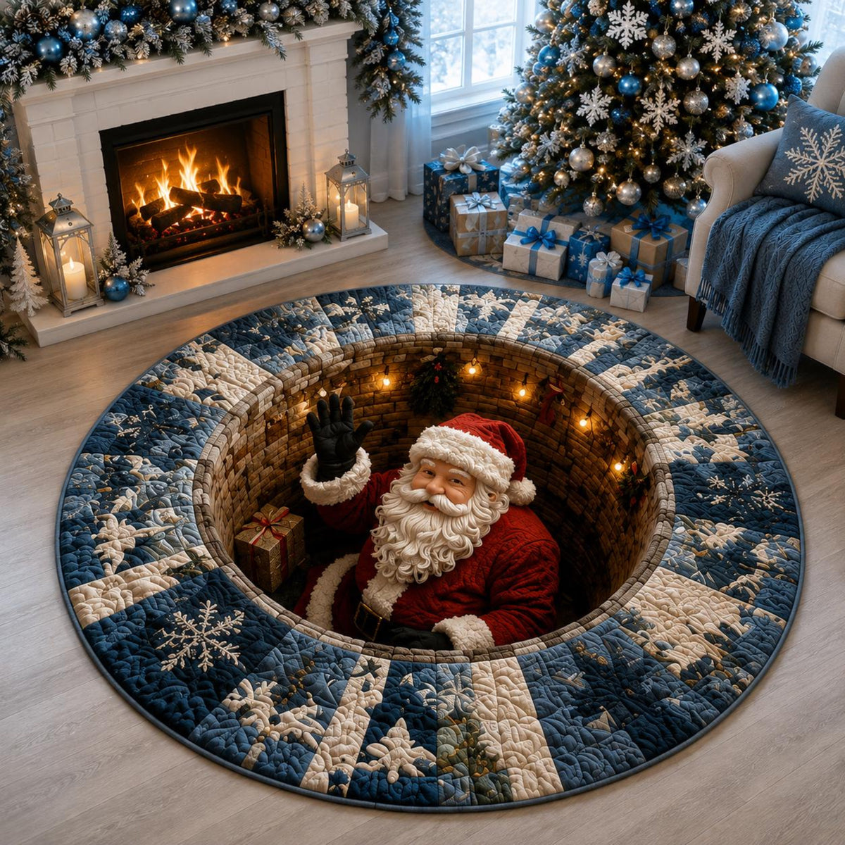Santa Claus 3D Illusion Round Rug, Spiral Staircase Christmas Vortex Floor Mat, Non Slip Xmas Area Rug, Holiday Home Decor Gift 88eb4a3b-57c6-4c16-9401-173f47a26bc5-5.jpg