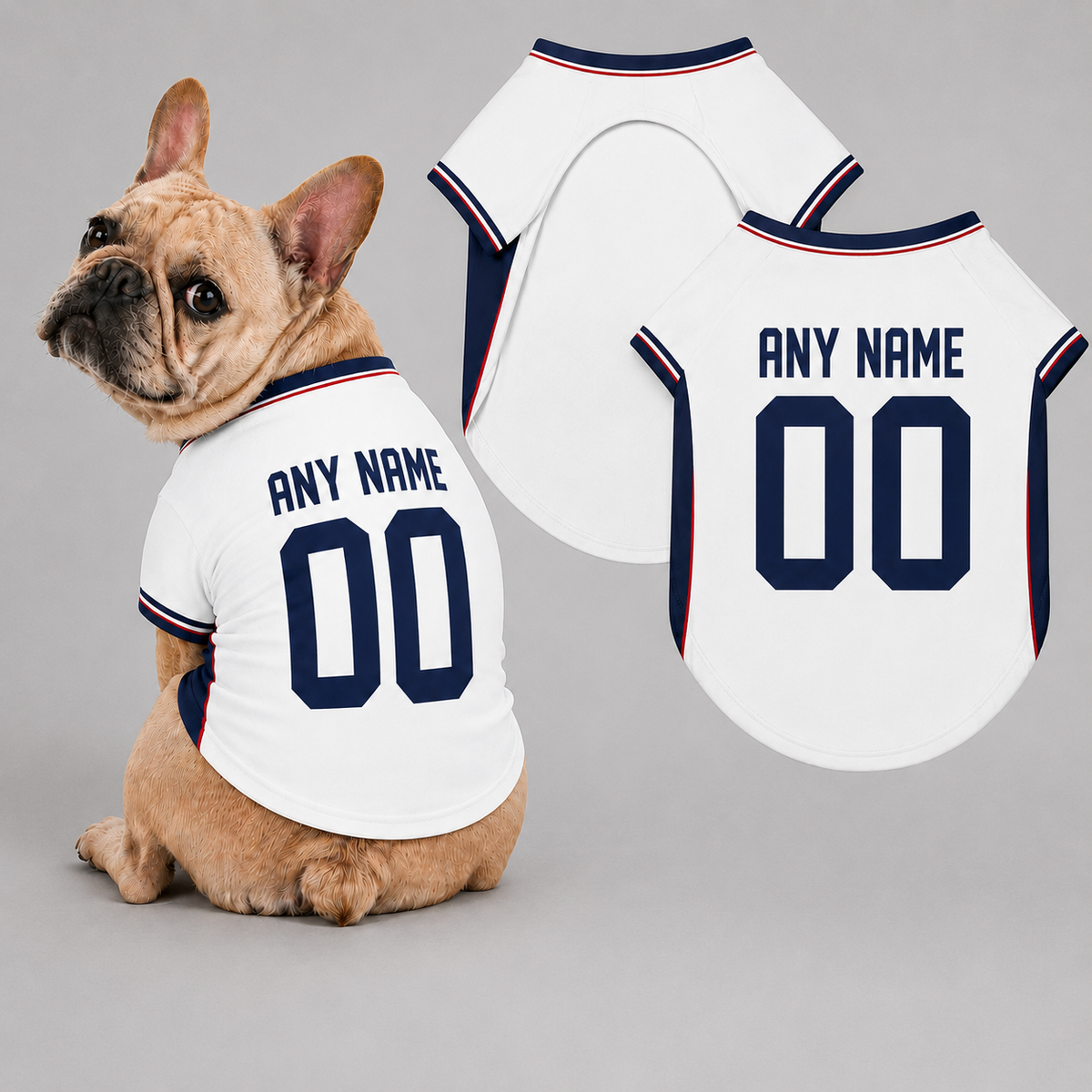 England Dog Tshirt 2026 World Cup Pet Clothes Jersey Style Custom Name and Number Pet Clothes Gifts
