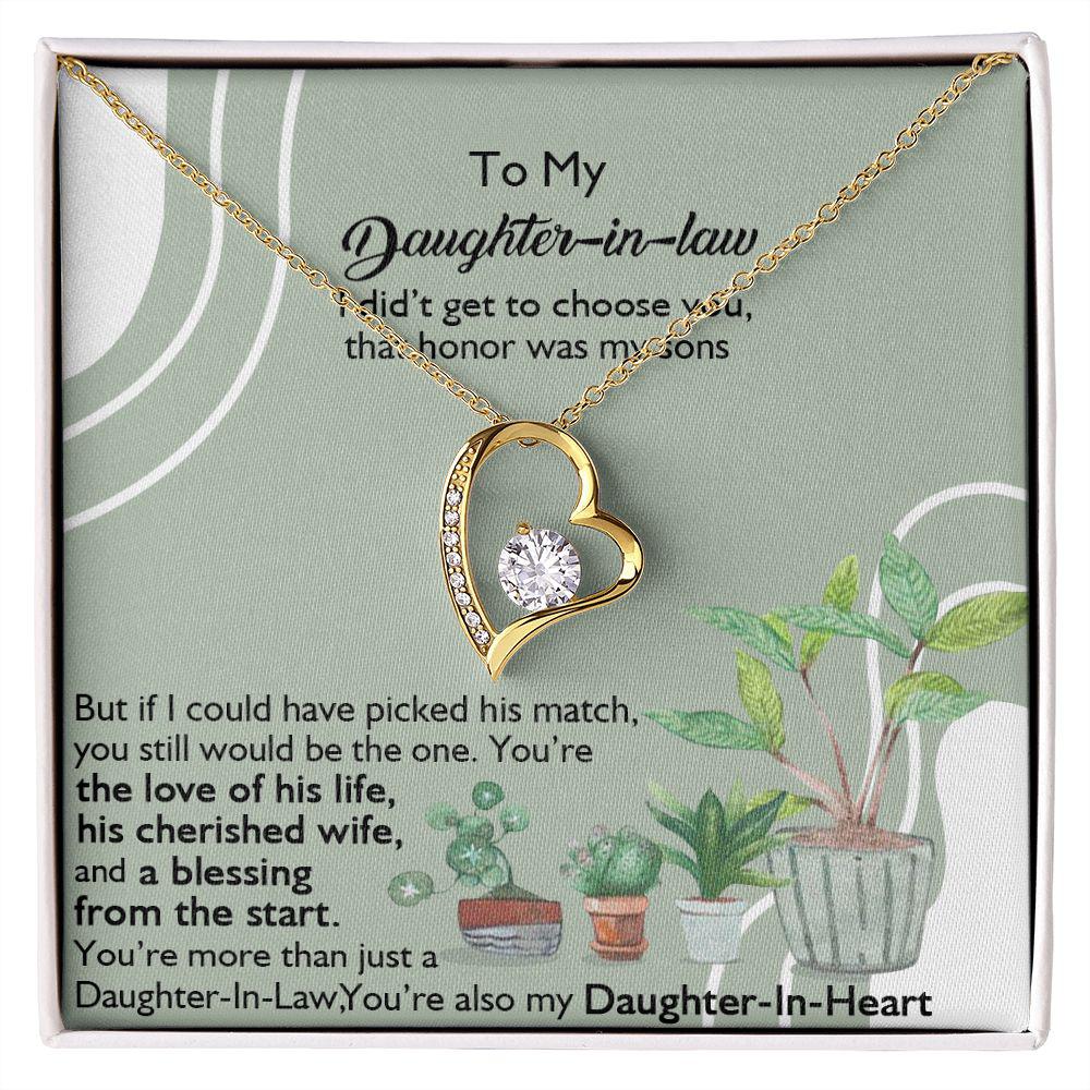 To My Daughter In Law You're Also My Daughter In Heart Necklace With Message Card, Gift For Daughter, Meaningful Gift, Love From Mom. 890.jpg