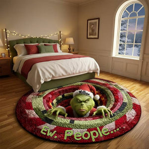 Ew People Personalized Grinch Round Mat, Custom Name Quilted Christmas Rug, Funny Holiday Doormat, Grinch Gift 890fd941-7709-4a05-8b45-fdb8a1f47e88-dgfdffdf-2-.jpg