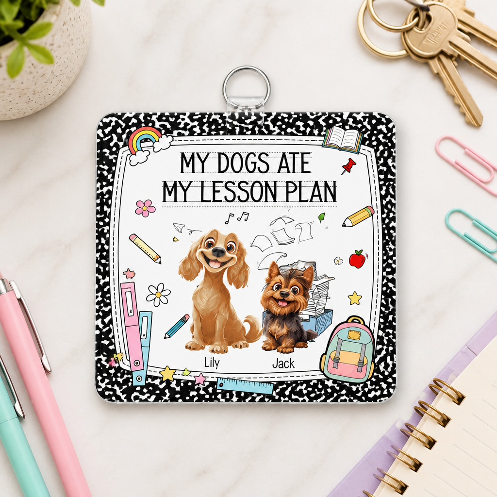 Teacher Keychain – My Dogs Ate My Lesson Plan (2-Pet Cartoon Photo Tag) - Personalized Acrylic Tag Keychain 8918c082-56e9-4f44-a92d-e6bf4cf31d68.png