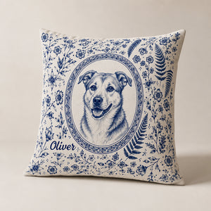 Vintage Toile Pet Cameo Pillow – Photo-to-Illustration with Name - Personalized Pillow 89194ede-73f7-4bf5-98fe-262a7ea05035.jpg