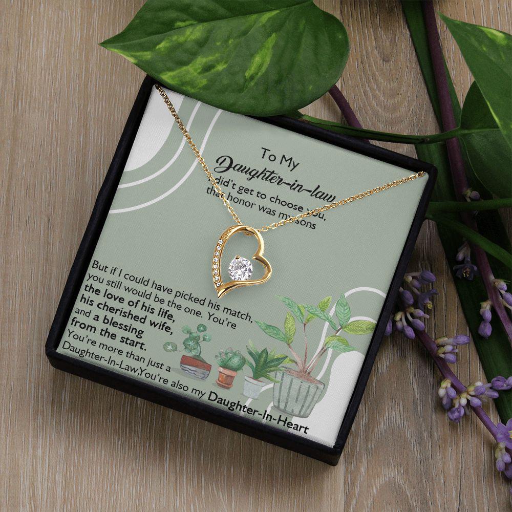 To My Daughter In Law You're Also My Daughter In Heart Necklace With Message Card, Gift For Daughter, Meaningful Gift, Love From Mom. 891.jpg