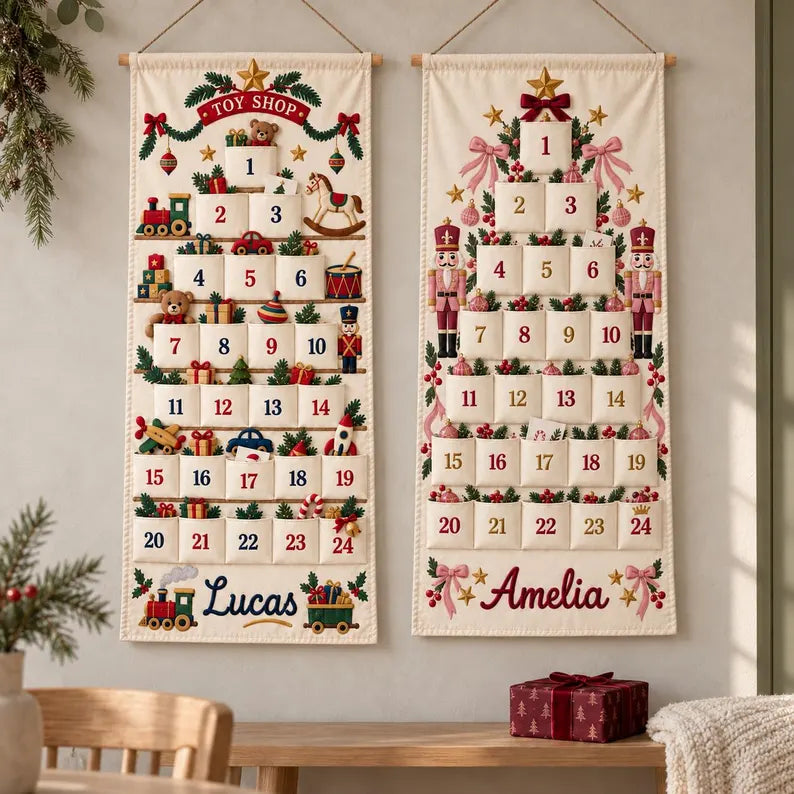 Personalized Christmas Advent Calendar, 24 Fillable Pockets, Reusable Christmas Wall Hanging, Home Countdown for Family Traditions 89271aae-f06f-43c7-a6b9-520ccb94b6d3-fvdfvfdvfd-3-.webp