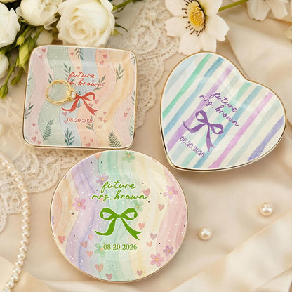 Personalized Bridal Jewelry Tray, Future Mrs Ceramic Ring Dish, Heart Trinket Tray for Bride Engagement Gift 8931b062-00fd-4b0e-8f66-c62b0171dac7-1.jpg