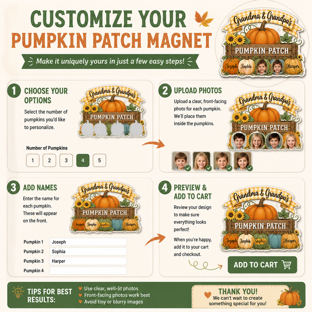 Grandma & Grandpa's Pumpkin Patch Custom Name Fridge Magnet - Personalized Custom Shape Fridge Magnet 89426fd0-42b6-4684-bf33-f99372b98bd4.jpg