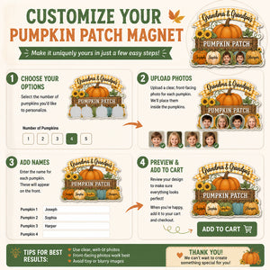 Grandma & Grandpa's Pumpkin Patch Custom Name Fridge Magnet - Personalized Custom Shape Fridge Magnet 89426fd0-42b6-4684-bf33-f99372b98bd4.jpg