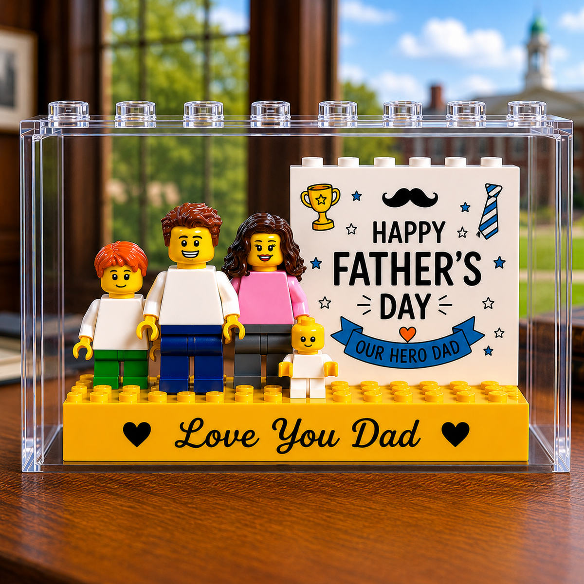 Our Hero Father's Day Personalised Minifigure Gift for Dad, Custom Family Keepsake Figures, Sentimental Gift for Best Daddy