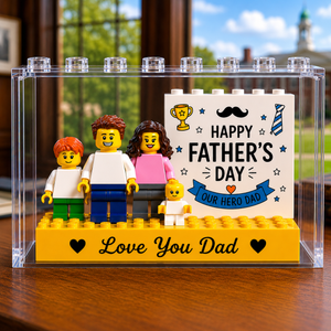 Our Hero Father's Day Personalised Minifigure Gift for Dad, Custom Family Keepsake Figures, Sentimental Gift for Best Daddy