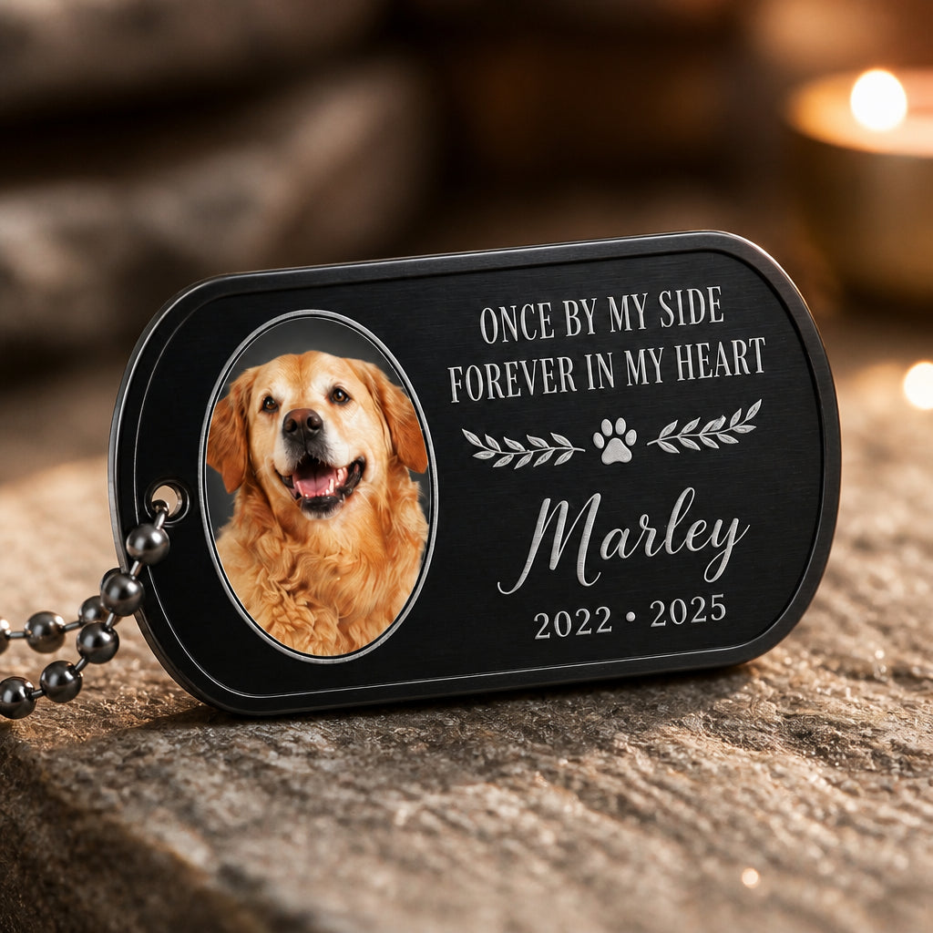 Pet Memorial Photo Dog Tag Necklace – Once by my side - Personalized Dogtag Necklace 8978962a-9024-4683-aac4-6b57ca870523.jpg