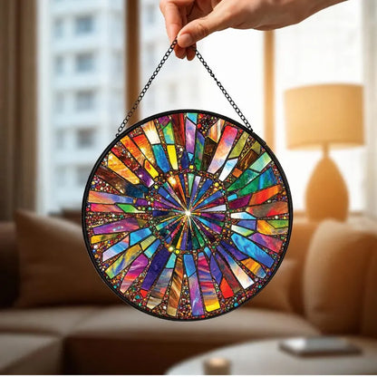 Rainbow Burst Stained Glass Suncatcher, Colorful Window Hanging, Abstract Glass, Boho Home Decor, Prism Sun Catcher Gift 897bc984-1c70-491f-8784-a59edecbcb79-dfdf-12-.webp