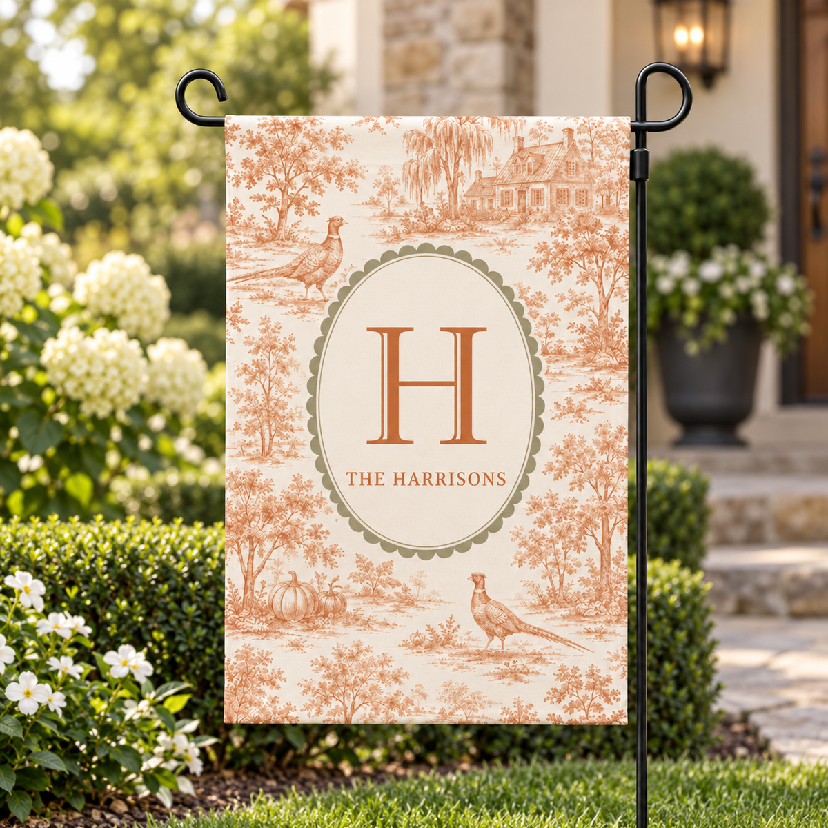 Personalized Fall Garden Flag, Custom Family Name Monogram, Autumn Toile Porch Decor 8987404d-383b-44cf-a6ce-665b9ce4ae64-2dcda9f6-5039-409e-bf71-6dfddd555d63.png