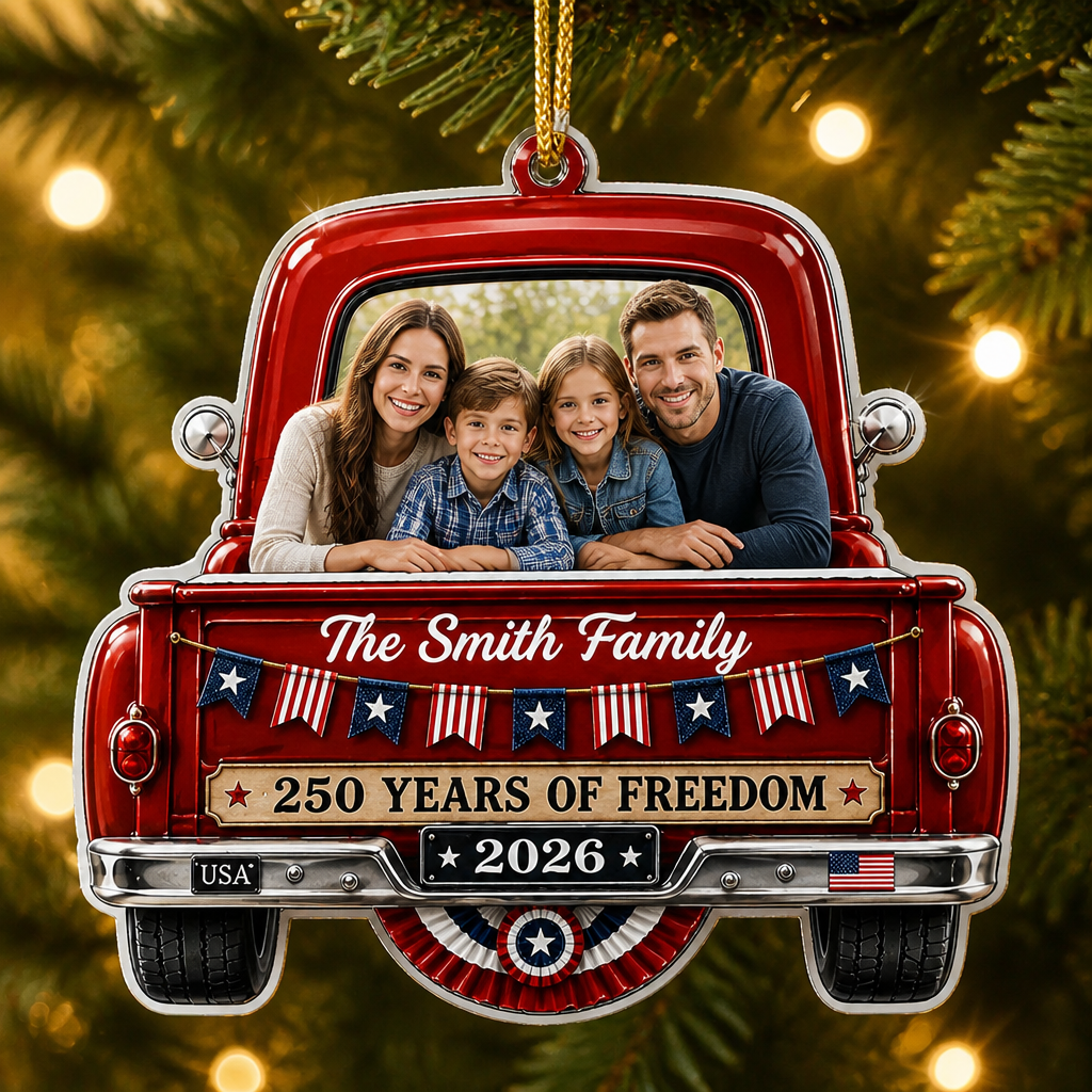 Patriotic Family Photo Ornament – 250 Years of Freedom (2026) - Personalized Shape Ornament 899d87a6-b319-473e-9a24-96e5eb0cb4aa.png