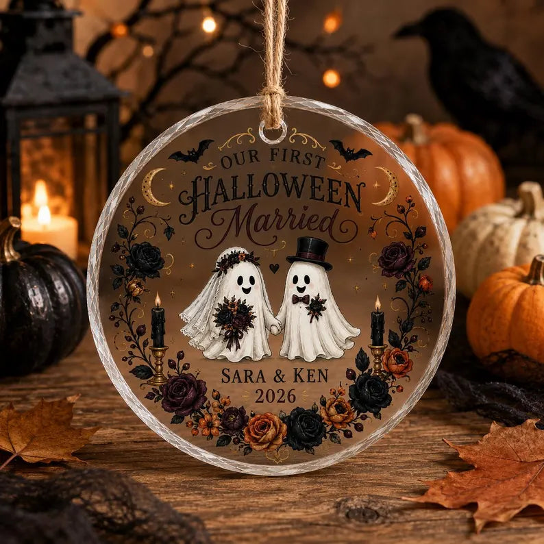 Our First Halloween Married Glass Ornament, Personalized Ghost Couple Crystal Ornament, Custom Halloween Wedding Keepsake Gift for Couple 89b414b2-ffb3-451c-b69e-9c6678b017ab-dsfgdf-4-.webp
