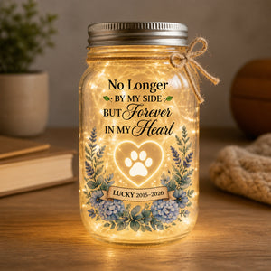 Pet Memorial Mason Jar Light – No Longer By My Side (Name & Years) - Personalized Mason Jar Light 89e42a97-04c7-4751-89b1-4b04e6bb3861.jpg