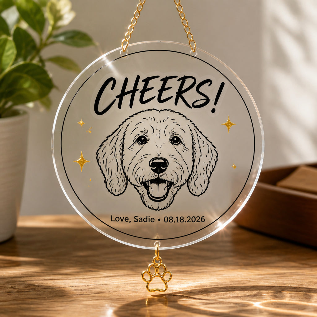 Custom Pet Line‑Art Cheers Ceramic Coaster - Personalized 1 Layered Suncatcher with Charm 89f9f652-a689-407a-9992-bb39be6fd221.jpg