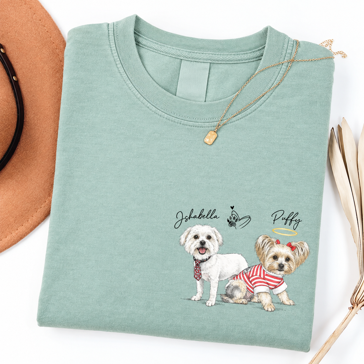 Custom Dogs Face Watercolor Photo Shirt, Pet Portrait Crew Neck Gift For Dog Cat Lover 89fcd70e-75eb-41e7-8b6b-0d6497434d70-56bc0daa-7ec5-4bc2-b6da-b38cc1225d47.png