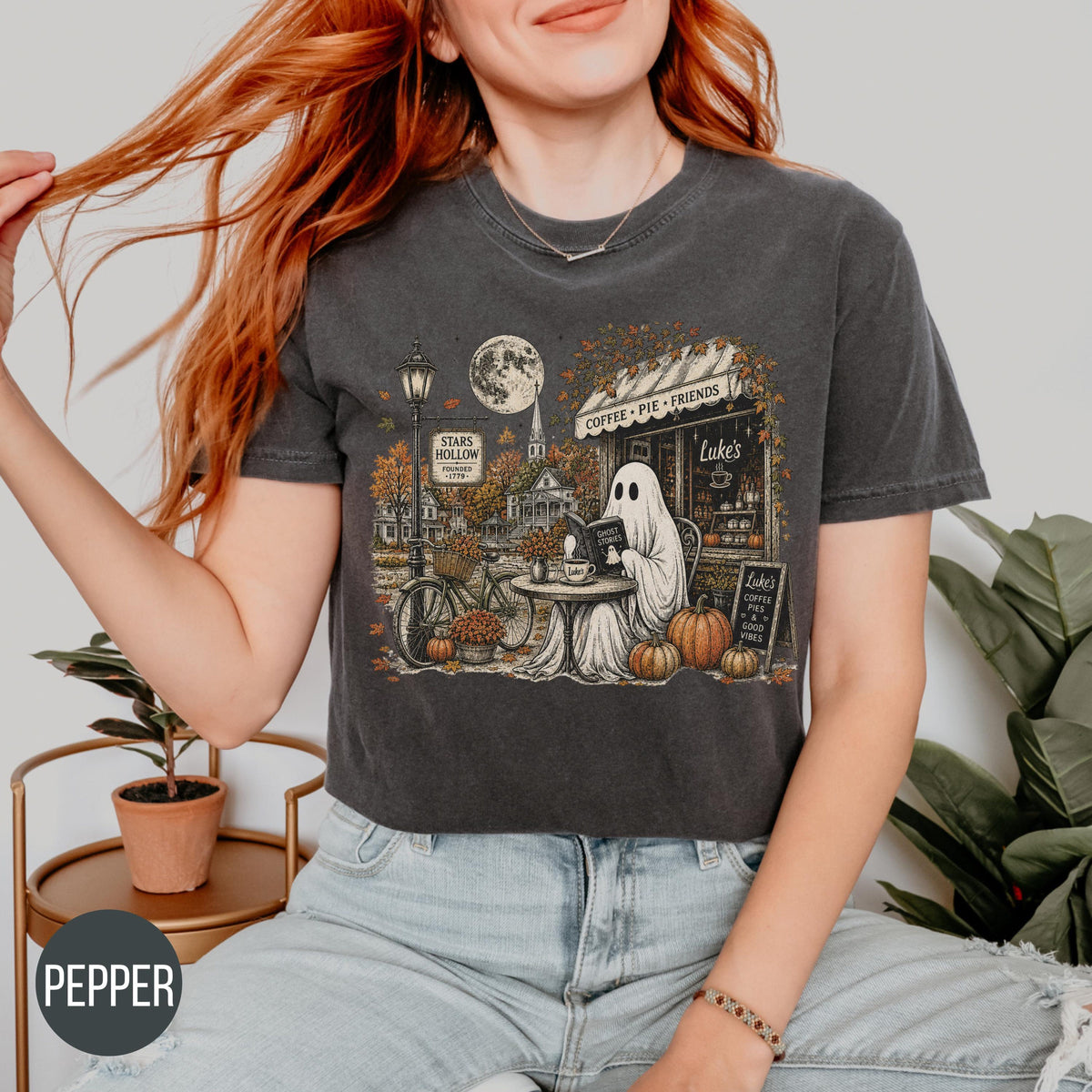 Stars Hollow Ghost Shirt, Fall Season Tee, Movie Inspired Comfort Colors Shirt, Autumn Coffee Lover Gift, Halloween Tee 89fdcf4f-2042-4eb7-a507-c743d2ca507f-5.jpg
