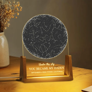 Custom Star Map by Date, Fathers Day Gift, Night Sky Night Light, Gift for Daddy, Gift for Dad From Daughter Son, The Day You Became My Dad