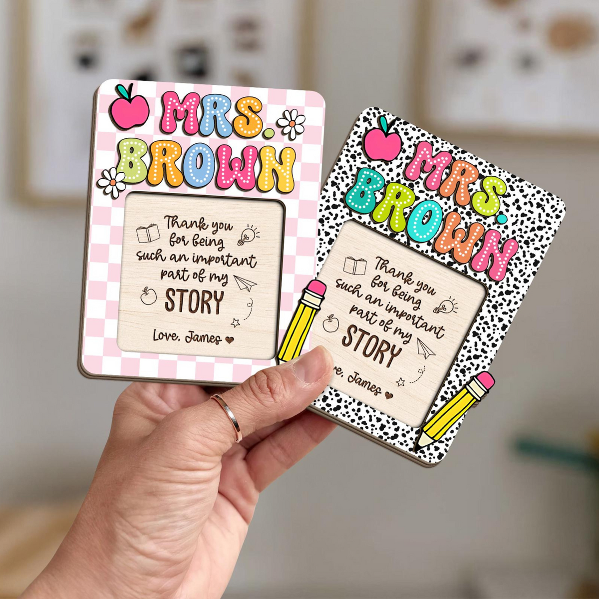 Personalized Teacher Gifts, Teacher Sticky Note Holder, Teacher Appreciation Gifts, Teacher Notepad Holder, Thank You Teacher Gifts Idea