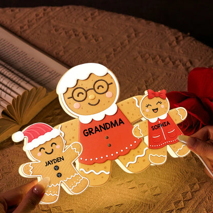 Grandma Perfect Batch Gingerbread Grandkids - Personalized Acrylic Light Box - Christmas Gift For Grandmas