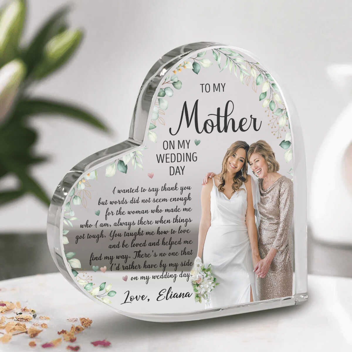 To My Mother I Wanted To Say Thank You - Personalized Acrylic Plaque - Gift For Mom On Wedding Day