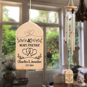 Personalized 40th Anniversary Wind Chime, Couples Anniversary Chime, 40th Anniversary Gift, Wedding Anniversary Gift, Custom Couple Names