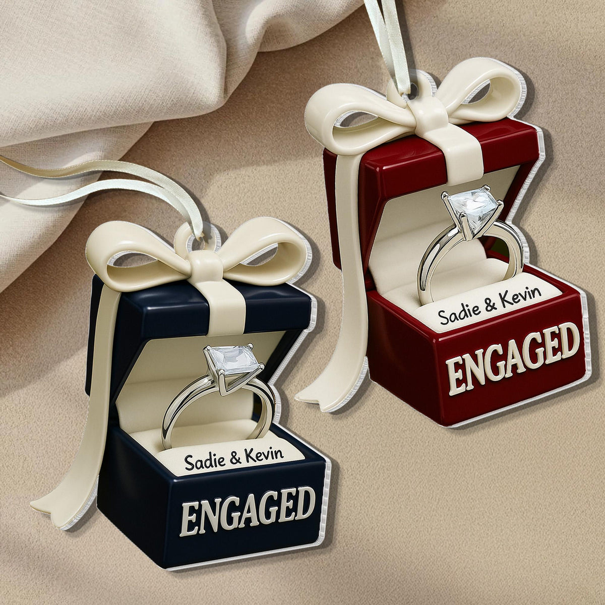 Personalized Engagement Gift, Custom Engaged Ornament, Future Mrs, Future Mr Ornament, Christmas Couples Gift, Anniversary Gift For Couples