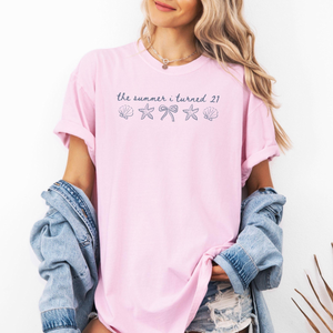 21st Birthday Shirt, The Summer I Turned 21 Shirt, 21st Birthday Gifts for Her, Beach Birthday Shirt