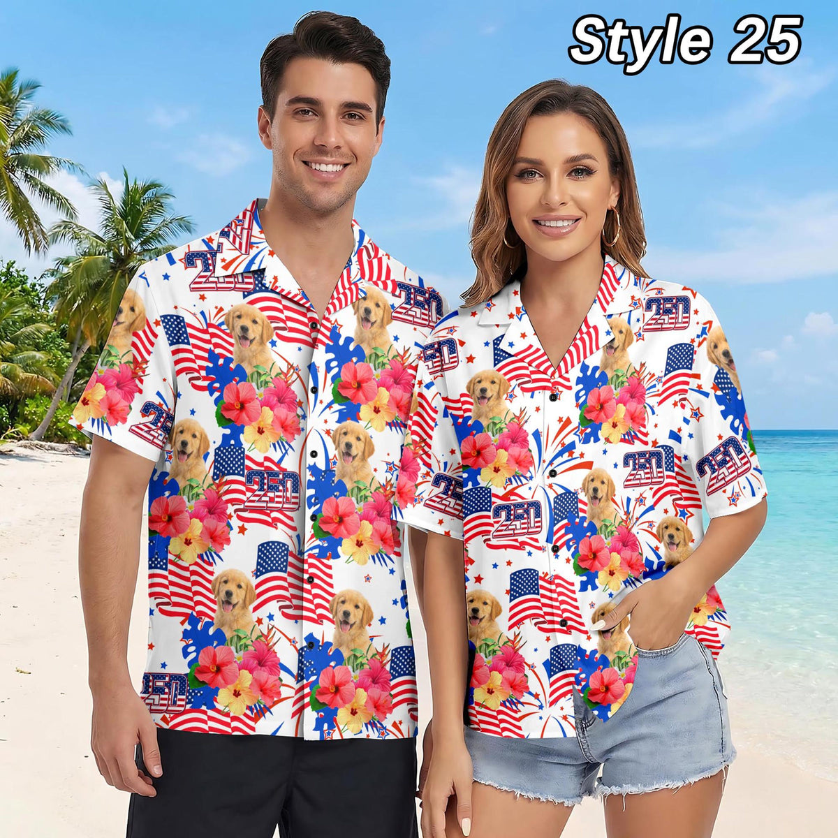 Custom Face Hawaiian Shirt: American Flag 250th Anniversary Shirt, Independence Day Gift