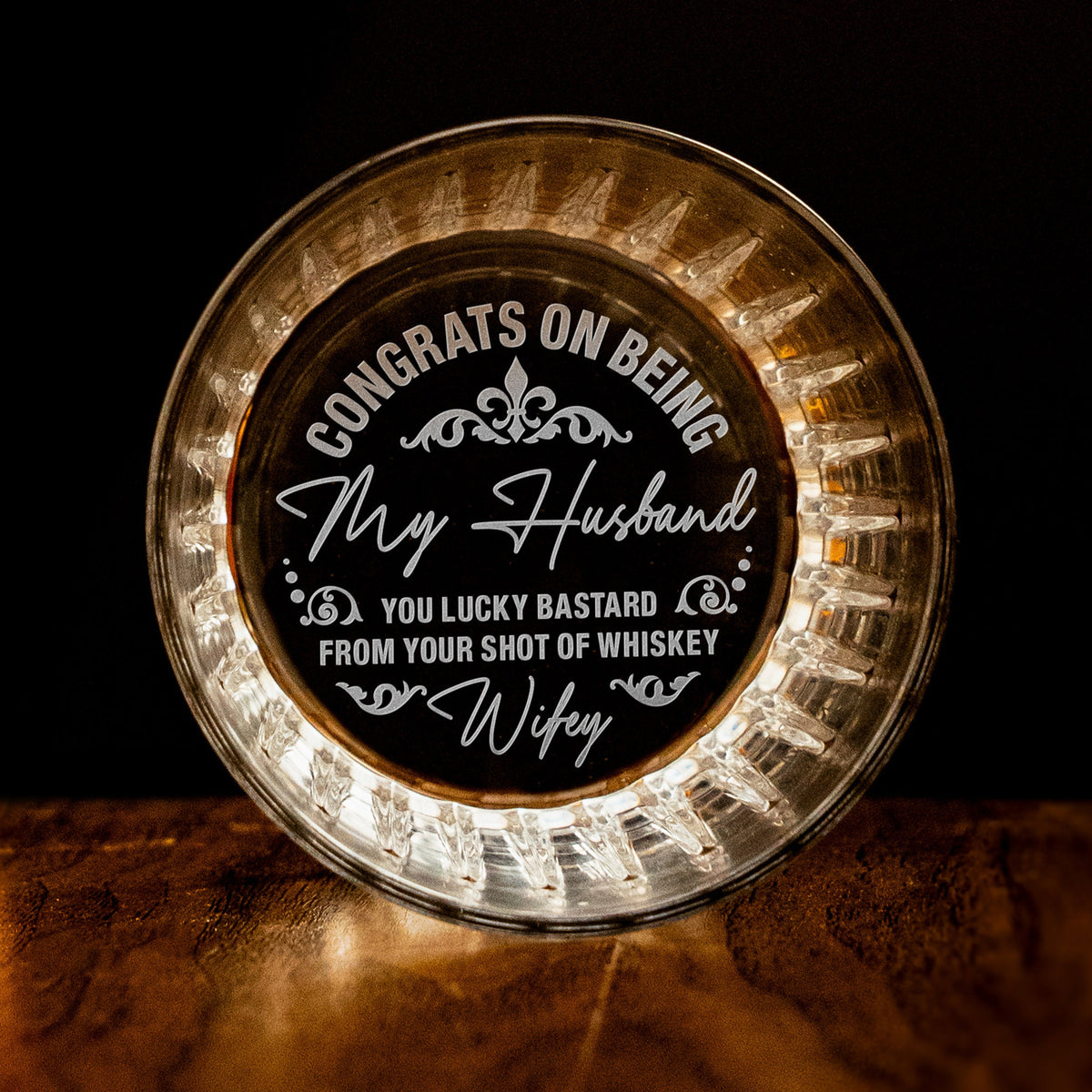 Congrats On Being My Husband - Personalized Wine Glass - Whiskey Glass Gift For Husband