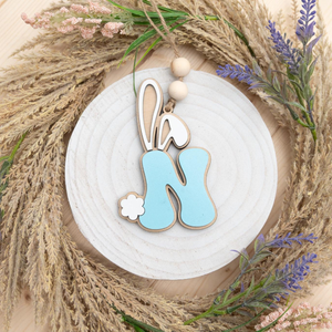 Personalized Bunny Letter Easter Basket Tag, Custom Wood Name Tag, Gift For Kid, Gift For Baby