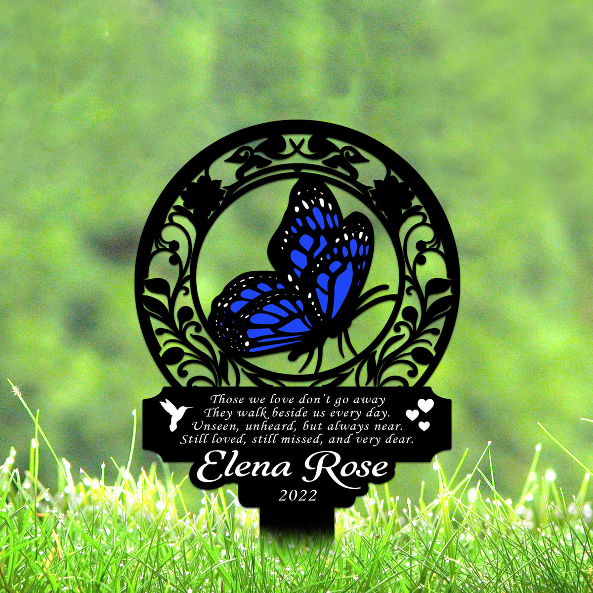 Personalized Memorial Stake Metal, Butterfly Memorial Stake, In Loving Memorial, Remembrance Stake, Sympathy Gift, Mother's Day Gift